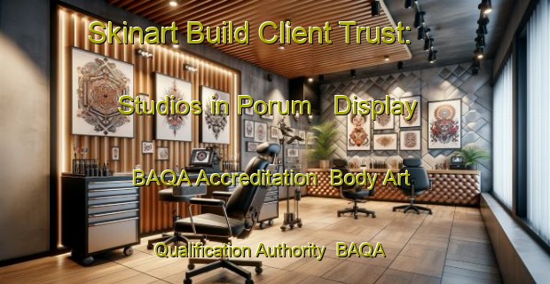 Skinart Build Client Trust: Studios in Porum - Display BAQA Accreditation | Body Art Qualification Authority | BAQA-United States