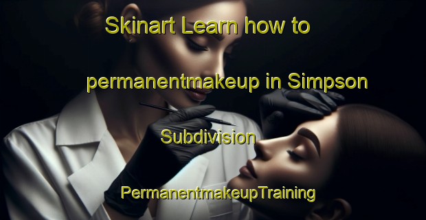 Skinart Learn how to permanentmakeup in Simpson Subdivision | PermanentmakeupTraining | PermanentmakeupClasses | SkinartTraining-United States